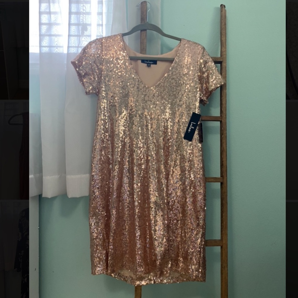 Lulus gold sparkle dress